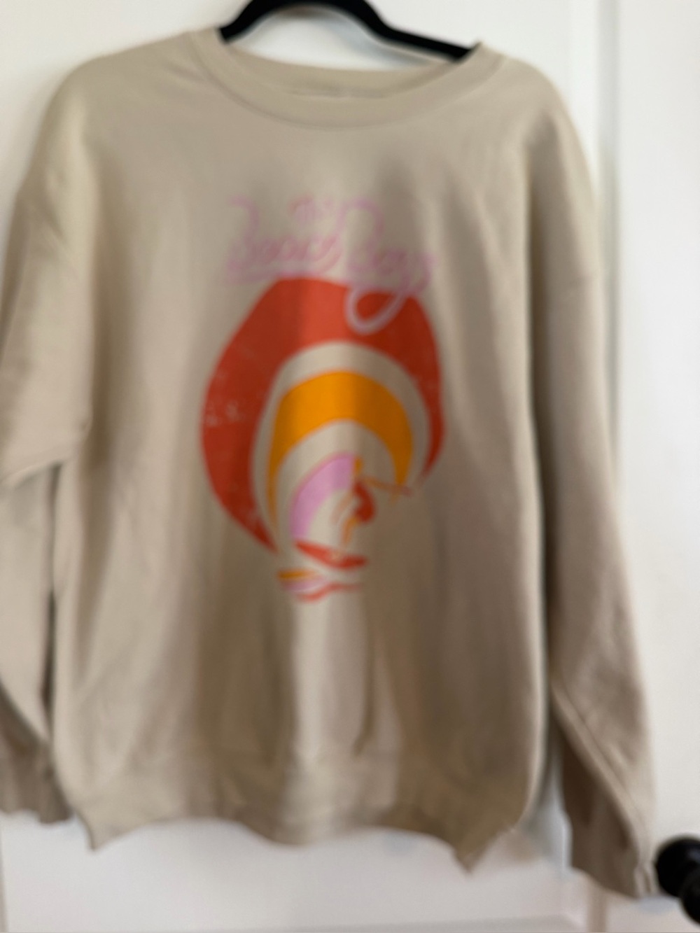 Beige Official Beach Boys Sweatshirt Sz M (callout in last 2 pics)